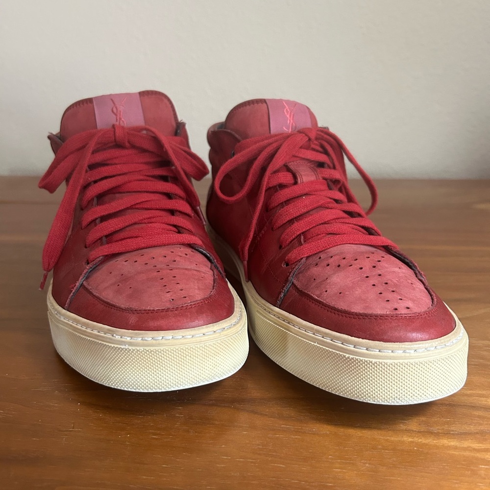 Yves Saint Laurent Red Men's High-Top Sneakers | size 45 (approx US 13)